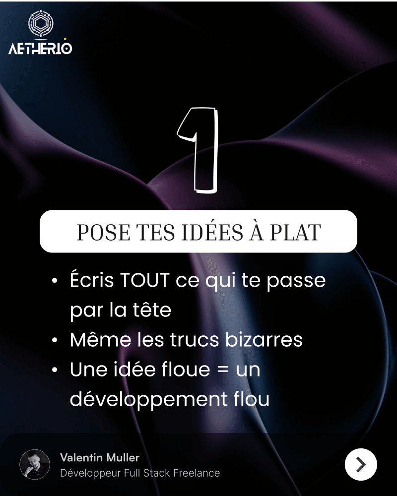 Pose tes idées à plat