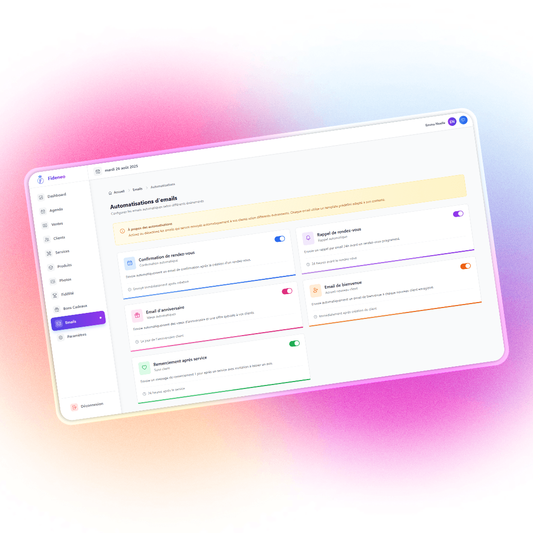 Fideneo - Automatisations d'emails