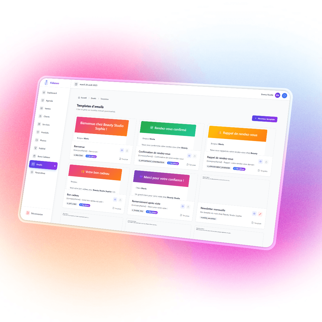 Fideneo - Templates d'emails