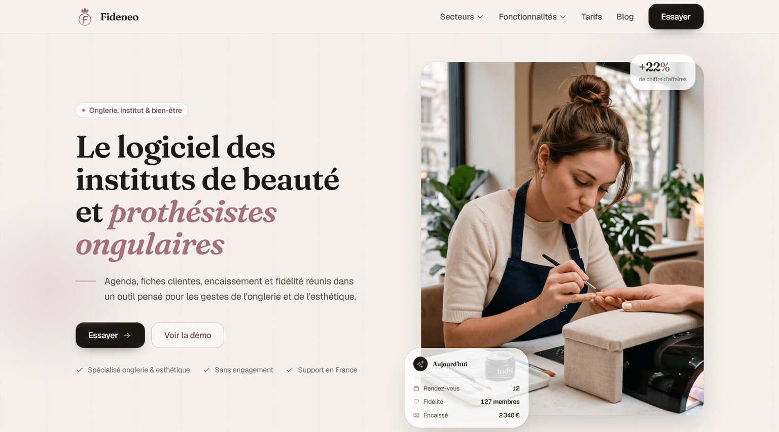 Fideneo - Site web, page d'accueil