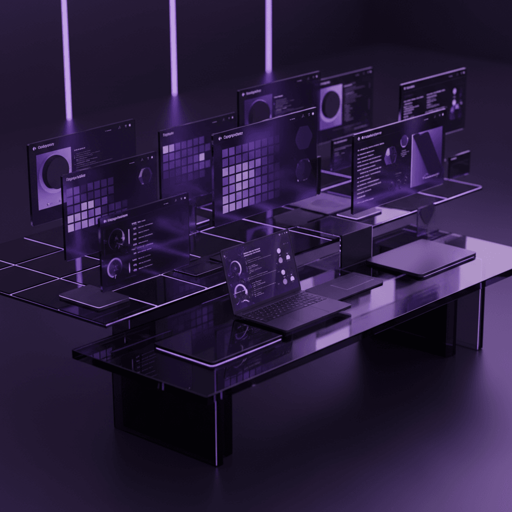Design system moderne avec composants UI organisés
