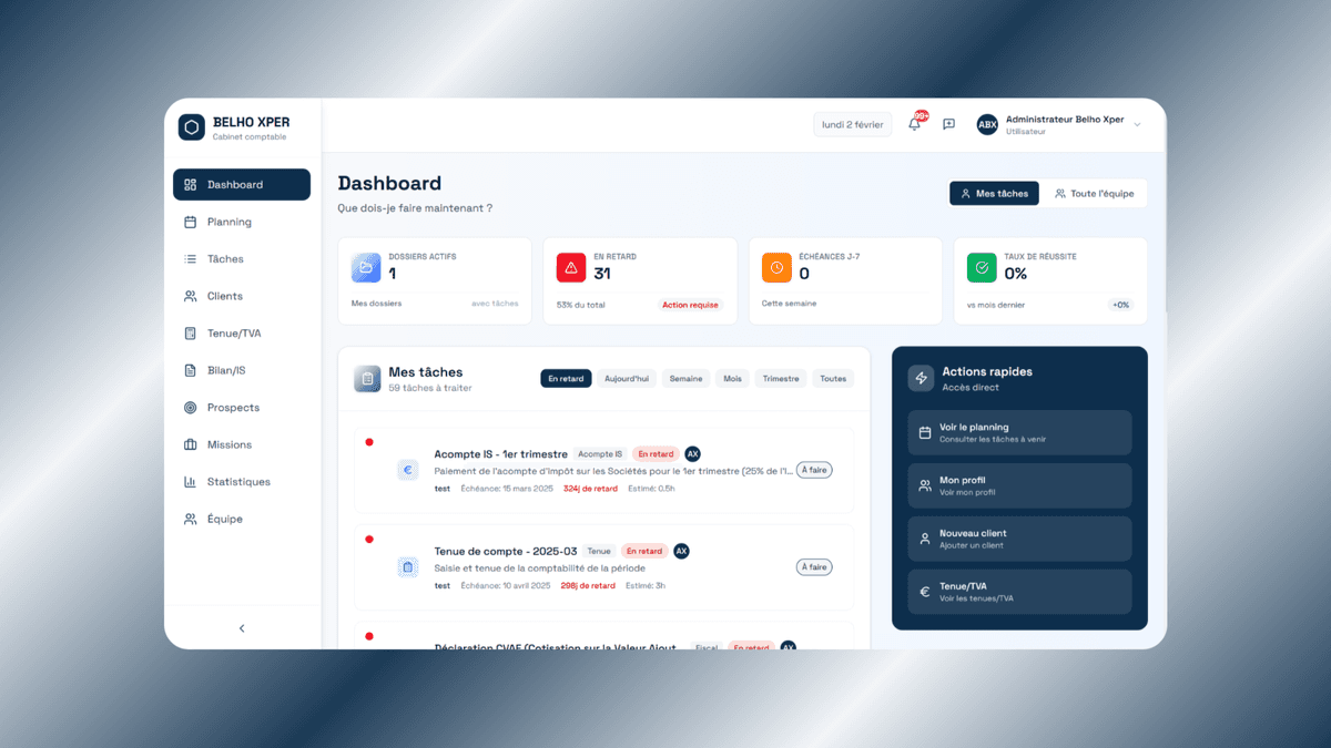 Belho Xper - Dashboard